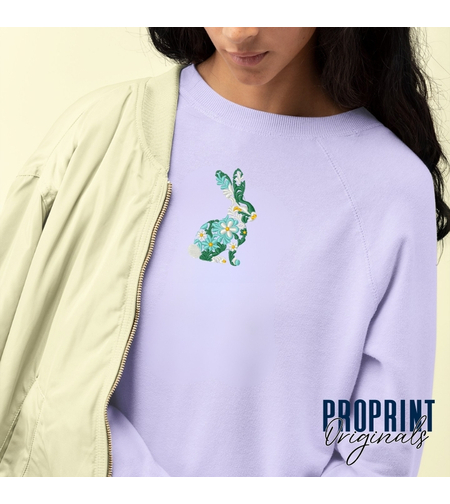 Дамски суичър с бродерия Цветен Заек