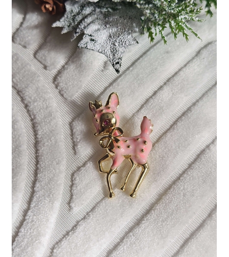 Брошка розова сърничка