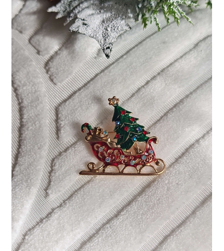 Брошка коледна шейна с елха