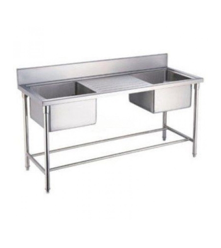 Мивка неръждаема стомана с две вани 180 х 60 х 80 см
