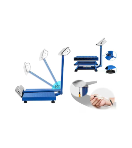 Електронен кантар 500 кг с акумулатор и метална платформа от вълнообразна ламарина, сгъваемо рамо