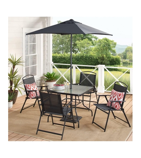 Градински комплект 4 стола, маса и чадър