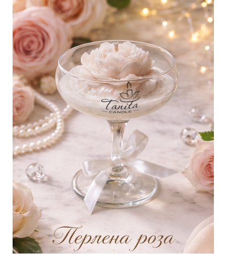 Свещ - ,,Перлена роза''