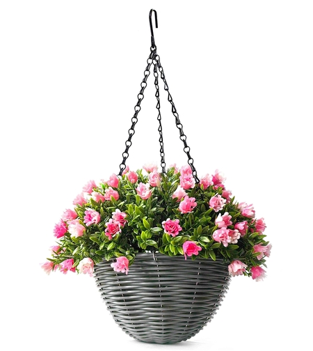 Изкуствена висяща декорация в саксия My Garden CCGU024-25, Aptenia+Rose, 56 х 37 см