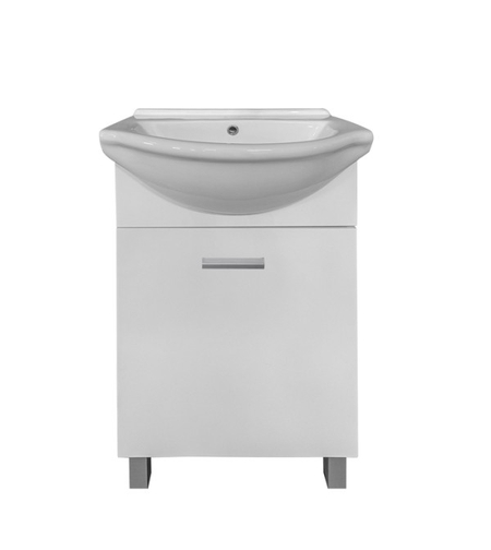 Долен шкаф за баня Makena SM500F с мивка, Бял