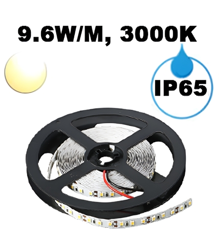 LED ЛЕНТА, 9.6W/M, 3000K, 12V DC, SMD2835, 120 LEDS/M, IP65