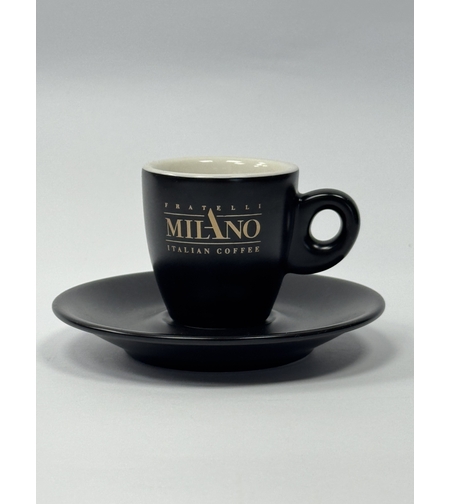 Чаша за еспресо с черна чинийка 6бр.