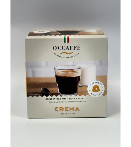 Кафе капсули OCCAFFE Crema съвместими със система Dolce Gusto, 16 бр.