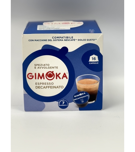 Кафе Капсули GIMOKA ESPRESSO DECAFFINATO съвместими със система Dolce Gusto, 16 бр.