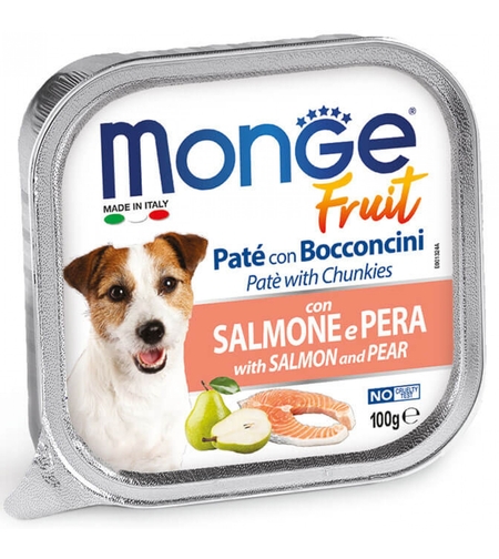 Monge Fruit Dog – пастет със сьомга и круша за кучета, 100 g