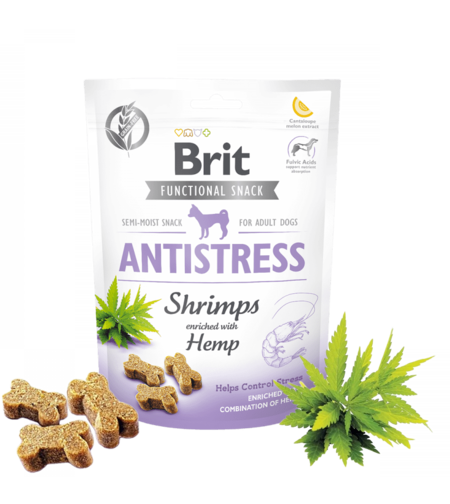 Brit Care Dog Functional Snack Antistress Shrimps - антистрес лакомство със скариди и коноп 150гр.