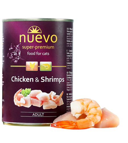 Nuevo Cat Chicken and Shrimps - с пилешко месо и скариди 400 г