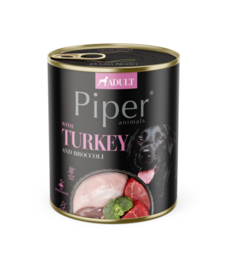 Piper Adult Dog – консервирана храна за кучета с пуйка и броколи, 800 г