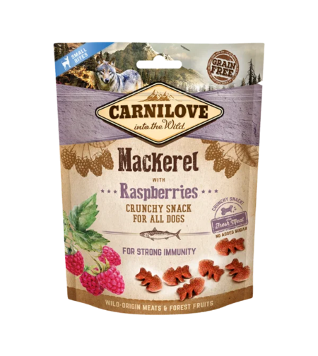 Carnilove  хрупкави лакомства, със скумрия и малини 200 г