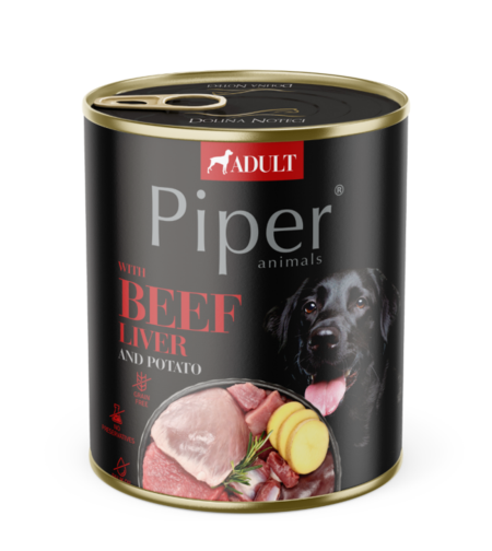Piper Adult Dog храна за кучета с телешки дроб и картофи, 800 г