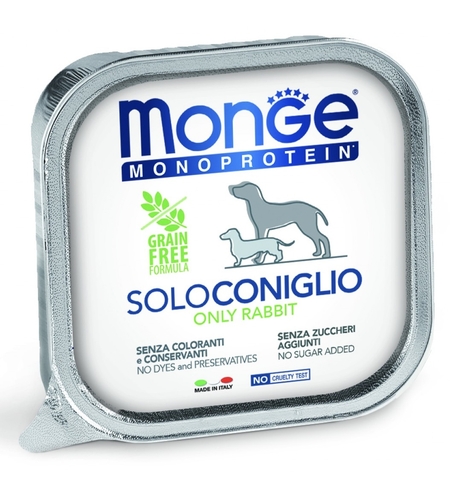 Monge Monoprotein Adult Dog  Pate Rabbit – пастет за кучета в зряла възраст със заешко месо, 150 g
