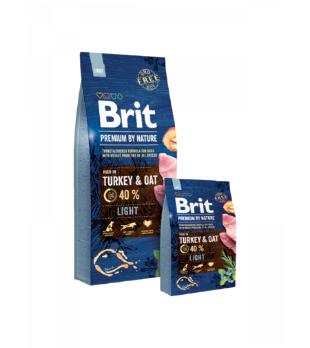 Brit Premium by Nature Light – 40% прясно пуешко – храна за кучета, 3 kg / 15 kg