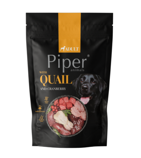 Piper Adult Dog пауч за кучета с пъдпъдък и боровинки, 500 г