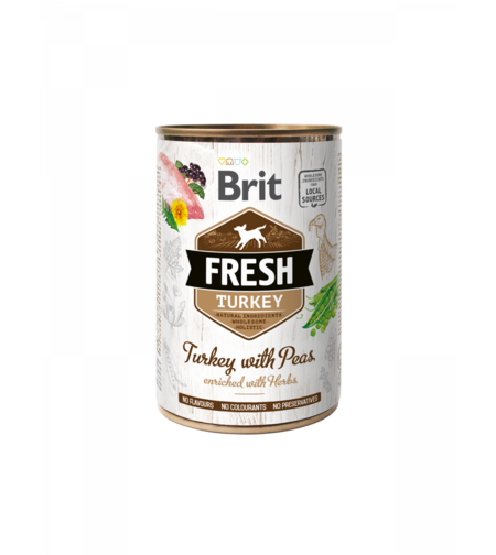 Brit Fresh Turkey & Peas - консервирана храна с пуйка и грах 400г
