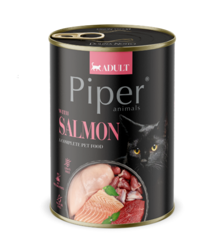 Piper Cat - консервирана храна за котки със сьомга, 400 г