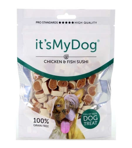 It's My Dog лакомство за кучета,  суши пиле и риба 85 г