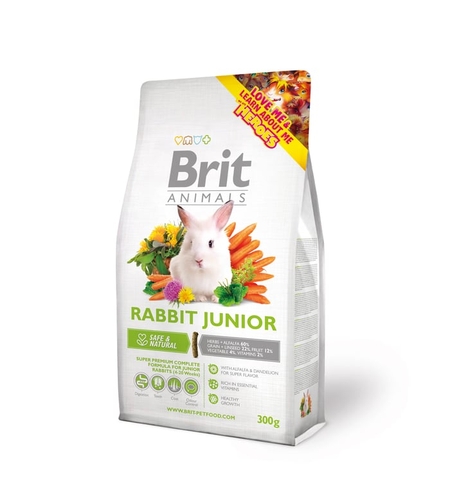 Brit Animals Rabbit Junior 300 g – Суперпремиум храна за млади декоративни зайци