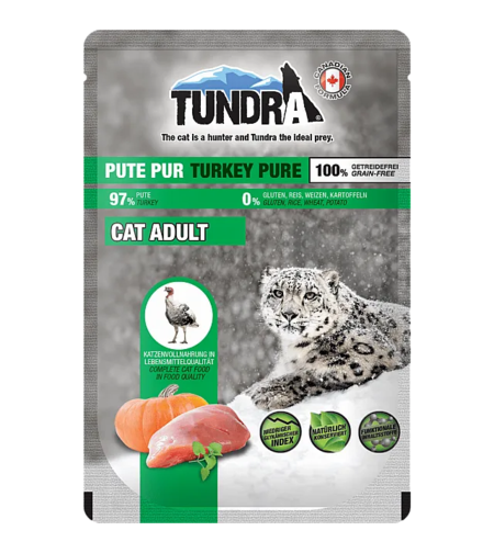 Tundra cat turkey – пауч за котки с чисто пуешко месо 97% | 85 г