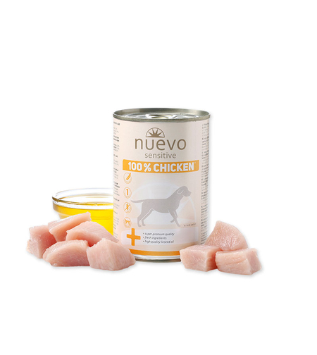 Nuevo Dog Sensitive Chicken - с пилешко месо, 100% един източник на протеин 400 гр