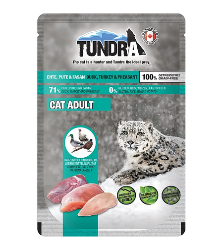 Tundra cat duck, turkey & pheasant – пауч за котки с патица, пуйка и фазан | 85 г