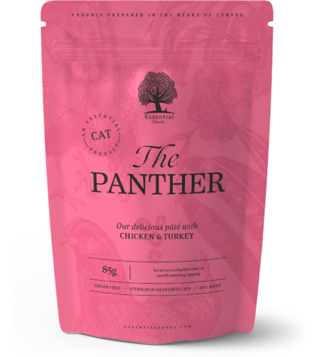 Храна за Котки Essential Foods The Panther за Кастрирани Котки с Пилешки Филенца и Пуешко Пауч