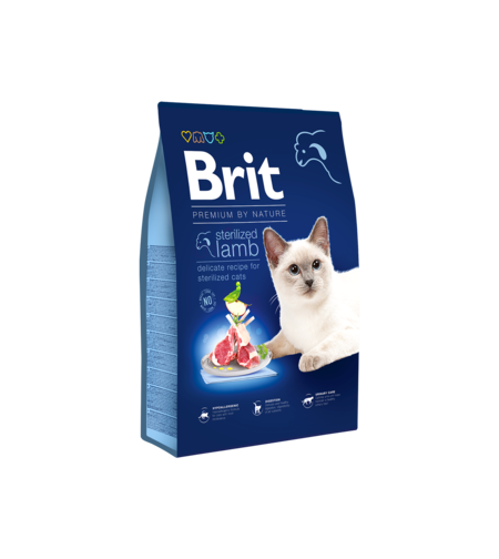 Brit Premium by Nature Cat Sterilized Lamb – храна за кастрирани котки с агнешко, 300 g / 1.5 kg / 8 kg