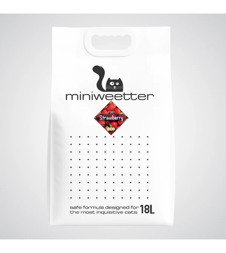 Miniweetter Strawberry – Биоразградима соева котешка тоалетна с аромат на ягода | 7L / 18L