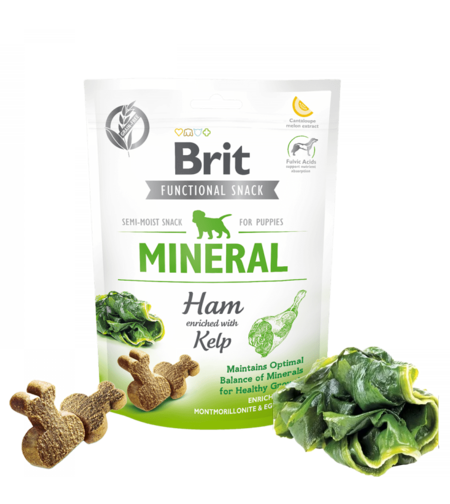Brit Care Dog Functional Snack Mineral Ham for Puppies - лакомство за кученца с шунка и водорасли 150гр.