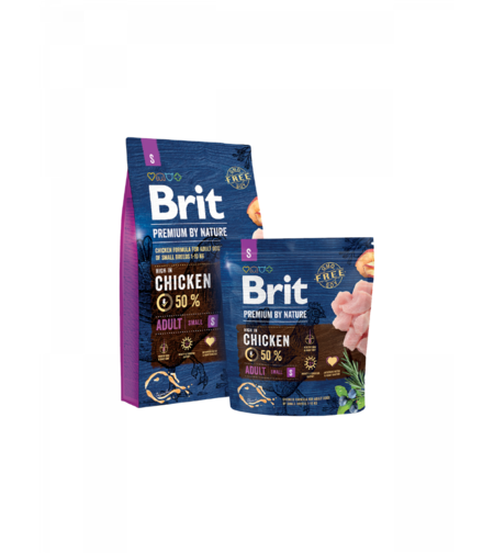Brit Premium Adult S – 50% прясно пилешко, 1 kg / 3 kg / 8 kg
