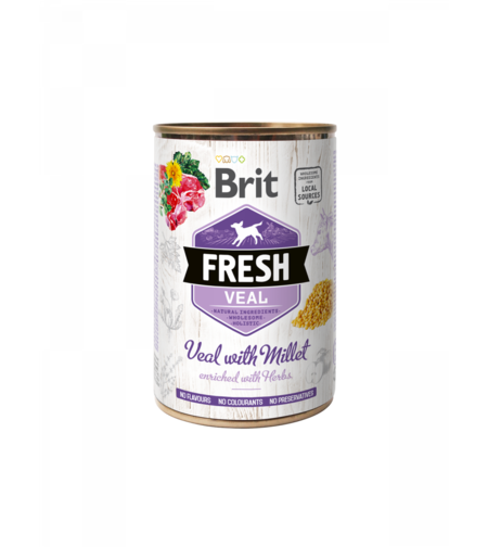Brit Fresh Veal & Millet - консервирана храна с телешко и просо 400г
