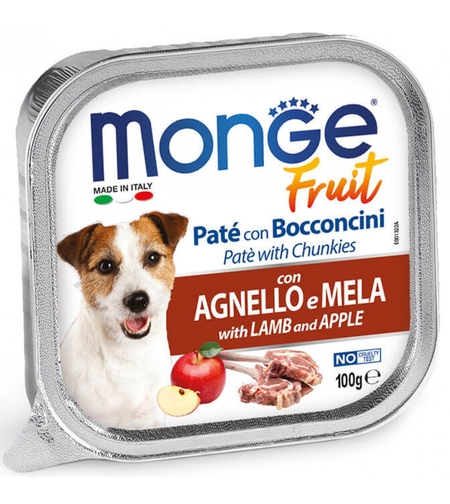 Monge Fruit Dog – пастет с агнешко и ябълка за кучета, 100 g
