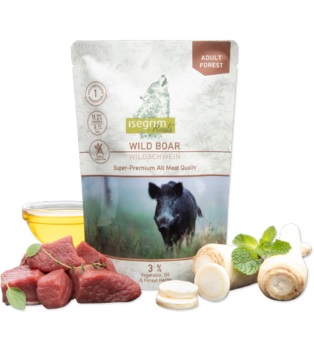 Isegrim Wild boar, Parsnip, Forest herbs - глиган, пащърнак, горски билки, монопротеинна 410 гр. / пауч /
