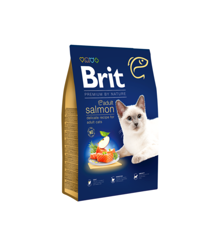 Brit Premium by Nature Cat Adult Salmon – храна за котки над 12 месеца със сьомга, 300 g / 1.5 kg / 8 kg