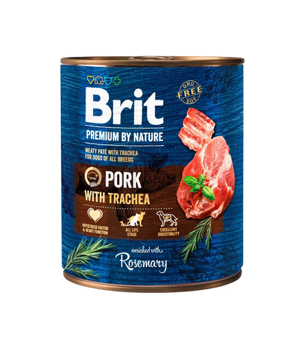 Brit Premium by Nature Pork with Trachea 800 г – Мокра храна за кучета със свинско и трахея