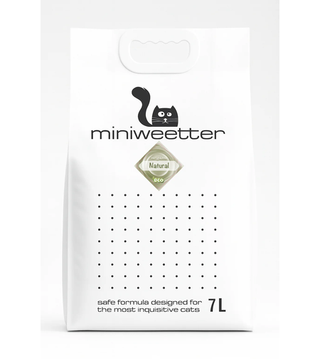 Miniweetter Natural – Биоразградима соева котешка тоалетна без аромат | 7L / 18L