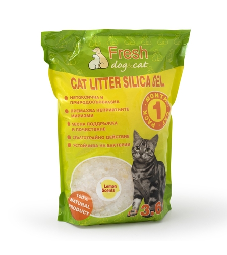 FRESH CAT СИЛИКОНОВА ТОАЛЕТНА ЗА КОТКИ - ЛИМОН 3,6 ЛИТРА