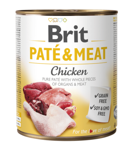 Brit Pate and Meat Chicken - пастет за кучета с пилешко месо 800 гр