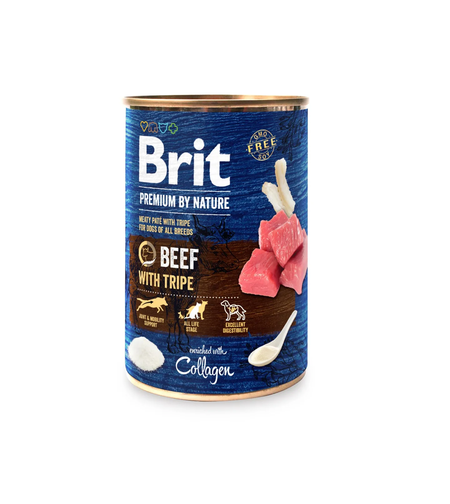 Brit Premium by Nature Beef with Tripe 400 г – Мокра храна за кучета с говеждо и шкембе