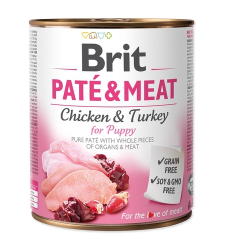 Brit Pate and Meat Puppy - пастет за кученца с пилешко и пуешко месо 800 гр