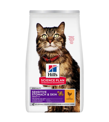 Hill's Science Plan Adult Sensitive Stomach & Skin с пиле