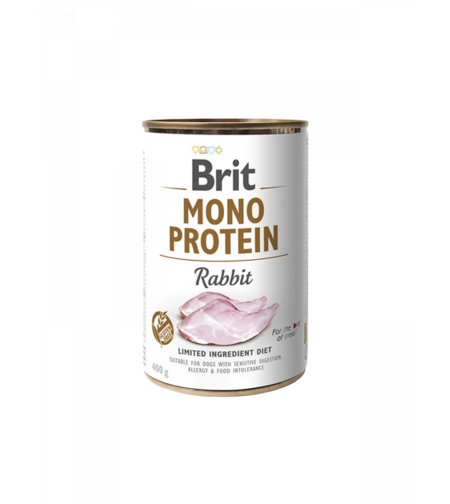 Brit Mono Protein Rabbit - монопротеинова консерва за кучета със заешко месо 400 гр