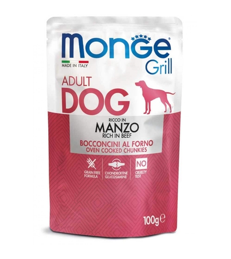 Monge Grill Adult Dog with Beef – пауч с говеждо за кучета, 100 g