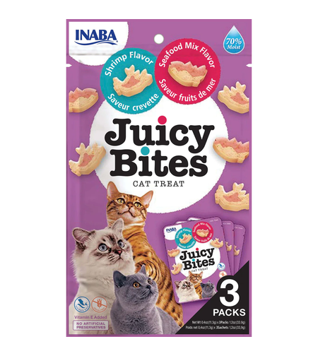 INABA Ciao Juicy Bites лакомство за котки с вкус на скариди и морски дарове