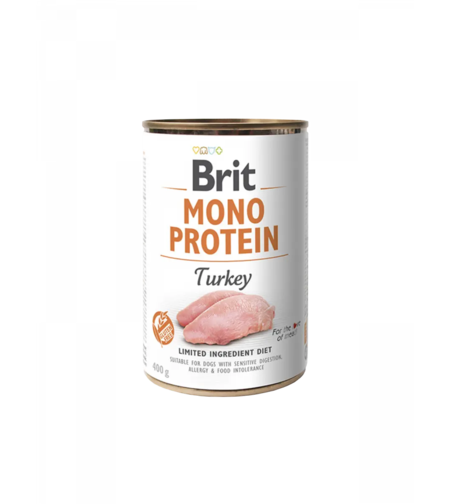 Brit Mono Protein Turkey - монопротеинова консерва за кучета с пуешко месо 400 гр