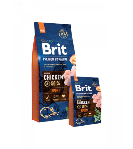Brit Premium by Nature Sport – 50% прясно пилешко – храна за активни кучета, 3 kg / 15 kg